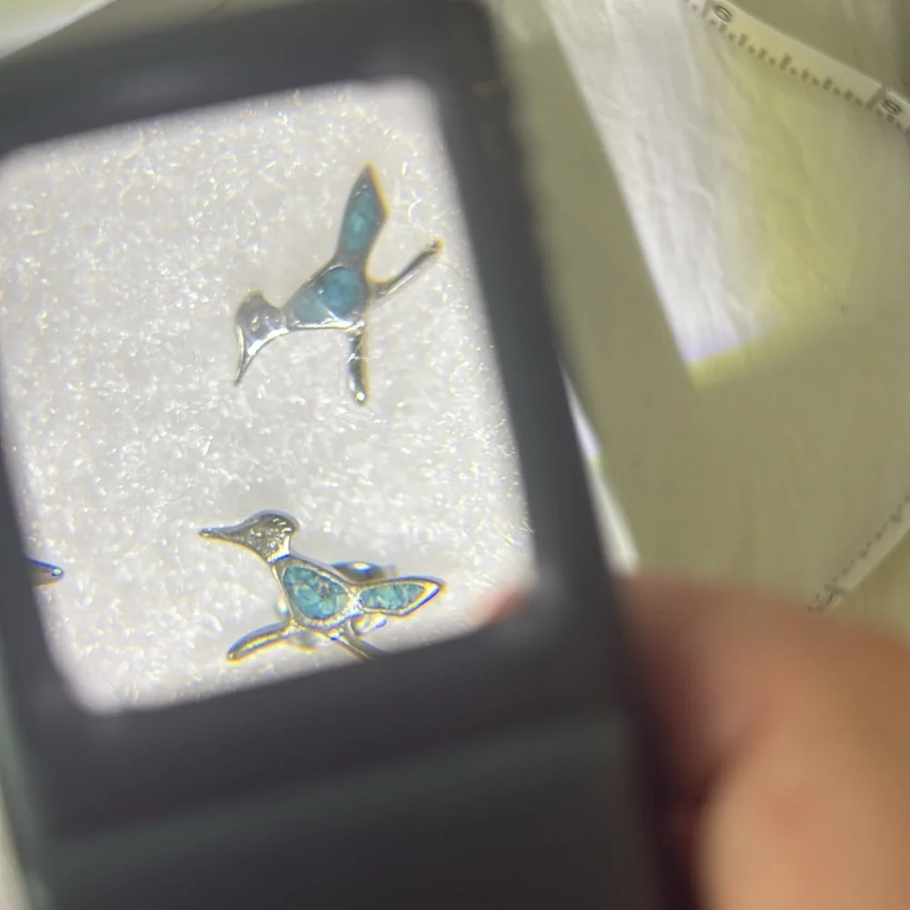 Silver and turquoise  earrings - Picture 4 of 4